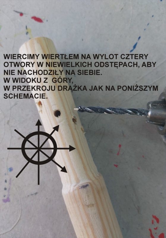 Wiertło i otwory w drewnie