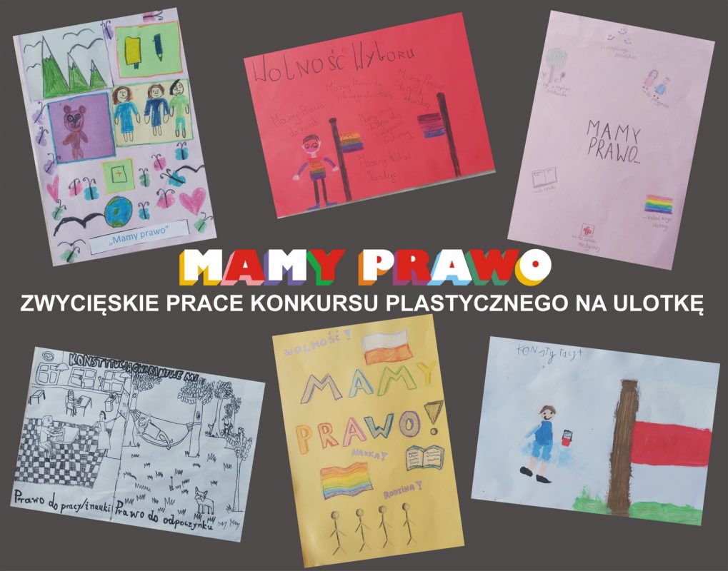 Sześć prac plastycznych