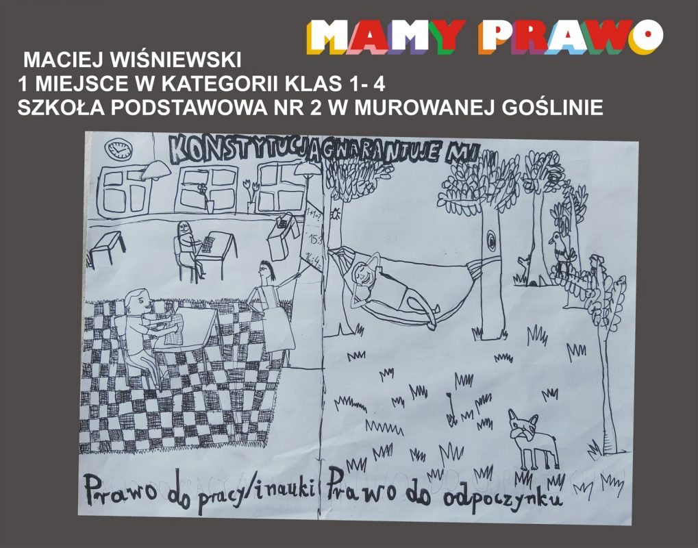 Maciej Wiśniewski 1 miejsce w kategorii klas 1 – 4 Szkoła Podstawowa nr 2