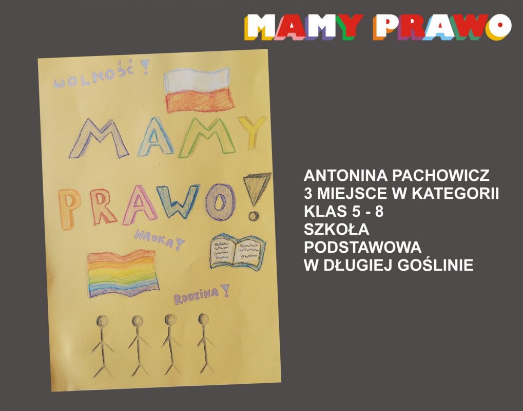 Antonina Pachowicz 3 miejsce w kategorii klas 5 – 8 Szkoła Podstawowa w Długiej Goślinie