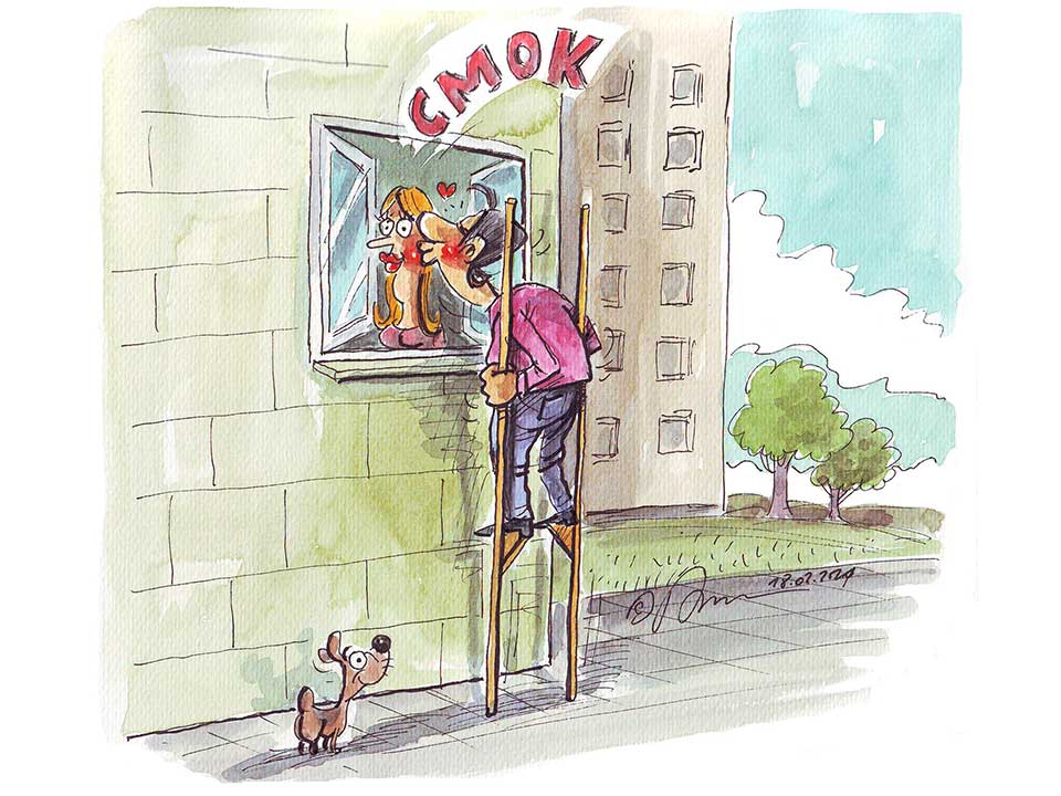 Barwna ilustracja satyryczna Barwna ilustracja satyryczna