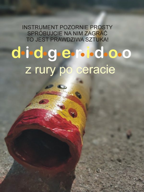 Zbliżenie na otwór rury didgeridoo